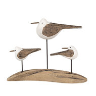 Clayre &amp; Eef   | Decoratie Vogels Bruin Wit 17x5x14 cm | 6H2346