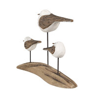 Clayre &amp; Eef   | Decoratie Vogels Bruin Wit 17x5x14 cm | 6H2346