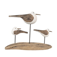 Clayre &amp; Eef   | Decoratie Vogels Bruin Wit 17x5x14 cm | 6H2346