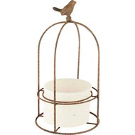 Dekoratief | Plantenhouder m/vogeltje, metaal/pvc, 18x18x34cm | A240291