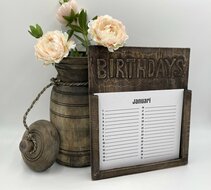 Kalender maand verjaardag vintage hout bruin 27 cm x 33 cm | Stoer &amp; Sober | 184180 | Meraki Shop