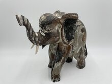 Decoratie beeld Olifant hout vintage zwart bruin 25 x 24 cm | 740711 | Meraki Shop | Stoer &amp; Sober Landelijke Woonstijl