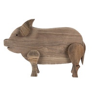 Clayre &amp; Eef   | Decoratie Beeld Varken Bruin 42x9x28 cm | 6H2322