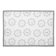 Clayre &amp; Eef   | Placemats Set van 6 Wit Grijs 48x33 cm | LGD40