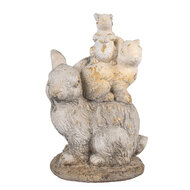 Clayre &amp; Eef   | Decoratie Beeld Konijnen Bruin 27x18x43 cm | 6MG0032