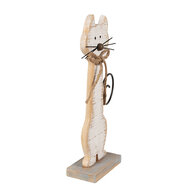 Clayre &amp; Eef   | Decoratie Beeld Kat Wit 21x8x38 cm | 6Y5594