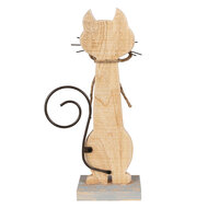 Clayre &amp; Eef   | Decoratie Beeld Kat Wit 21x8x38 cm | 6Y5594