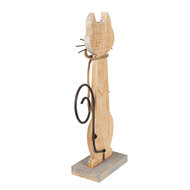 Clayre &amp; Eef   | Decoratie Beeld Kat Wit 21x8x38 cm | 6Y5594