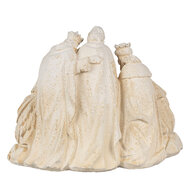 Clayre &amp; Eef   | Kerstdecoratie Beeld Kerstgroep Beige 42x19x32 cm | 6MG0101