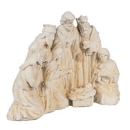 Clayre &amp; Eef   | Kerstdecoratie Beeld Kerstgroep Beige 42x19x32 cm | 6MG0101