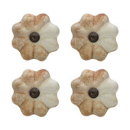 Clayre &amp; Eef   | Deurknop Set van 4 Beige &oslash; 4x3 cm | 64871