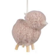 Clayre &amp; Eef   | Decoratie Hanger Schaap Roze 8x3x6 cm | 65369