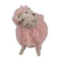 Clayre &amp; Eef   | Decoratie beeld Schaap Roze 14x7x10 cm | 65378