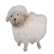 Clayre &amp; Eef   | Decoratie beeld Schaap Wit 14x7x10 cm | 65379