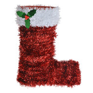 Clayre &amp; Eef   | Kerstdecoratie Laars Rood Wit 17x8x22 cm | 65477