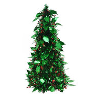 Clayre &amp; Eef   | Kerstdecoratie Kerstboom Groen Rood &oslash; 21x50 cm | 65509