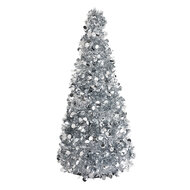 Clayre &amp; Eef   | Kerstdecoratie Kerstboom Zilverkleurig &oslash; 21x50 cm | 65511