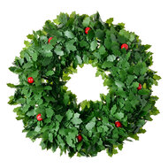 Clayre &amp; Eef   | Kerstdecoratie Krans Groen Rood &oslash; 40x6 cm | 65523