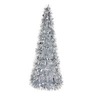 Clayre &amp; Eef   | Kerstdecoratie Kerstboom Zilverkleurig &oslash; 18x46 cm | 65541L