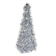 Clayre &amp; Eef   | Kerstdecoratie Kerstboom Zilverkleurig &oslash; 16x38 cm | 65541M