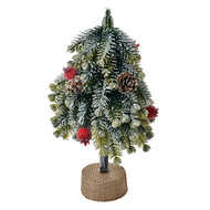 Clayre &amp; Eef   | Kunstkerstboom Groen Wit 12x12x24 cm | 65572