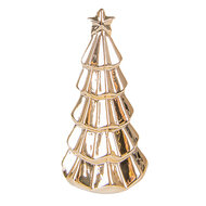 Clayre &amp; Eef   | Kerstdecoratie Beeld Kerstboom Goudkleurig &oslash; 6x11 cm | 6CE1510