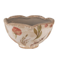 Clayre &amp; Eef   | Bloempot Binnen Beige Roze &oslash; 16x9 cm | 6CE1626S