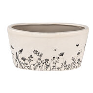 Clayre &amp; Eef   | Bloempot Binnen Beige, Zwart 27x13x14 cm | 6CEFAF0003L