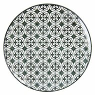 Clayre &amp; Eef   | Servies Dinerbord Wit Zwart &oslash; 26x2 cm | 6CEFP0047