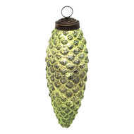 Clayre &amp; Eef   | Kerstbal Groen, Bruin 5x3x10 cm | 6GL3667