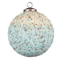 Clayre &amp; Eef   | Kerstbal XL Bruin, Turquoise &oslash; 15x15 cm | 6GL3721