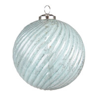 Clayre &amp; Eef   | Kerstbal XL Turquoise, Bruin &oslash; 15x15 cm | 6GL3742