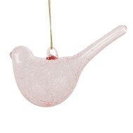 Clayre &amp; Eef   | Decoratie hanger vogel Roze 11x4x6 cm | 6GL4451