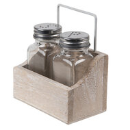 Clayre &amp; Eef   | Peper en zout Stel Set van 2 Bruin 11x6x12 cm | 6H2064