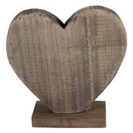 Clayre &amp; Eef   | Decoratie Beeld Hart Bruin 19x7x19 cm | 6H2137