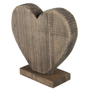 Clayre &amp; Eef   | Decoratie Beeld Hart Bruin 19x7x19 cm | 6H2137