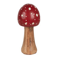 Clayre &amp; Eef   | Decoratie Paddenstoel Rood Bruin &oslash; 5x8 cm | 6H2309S