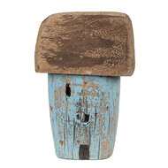 Clayre &amp; Eef   | Decoratie Huisje Blauw Bruin 6x4x10 cm | 6H2338