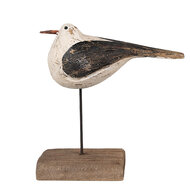 Clayre &amp; Eef   | Decoratie Vogel Wit Bruin 12x5x13 cm | 6H2343