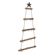 Clayre &amp; Eef   | Hanger Kerstboom met haken Bruin 46x5x110 cm | 6H2380