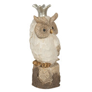 Clayre &amp; Eef   | Decoratie Beeld Uil Bruin, Beige 12x9x25 cm | 6PR2968