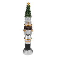 Clayre &amp; Eef   | Kerstdecoratie Notenkraker Zilverkleurig 5x5x25 cm | 6PR3706