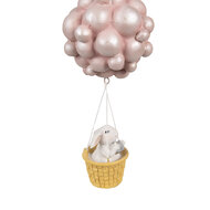 Clayre &amp; Eef   | Decoratie hanger luchtballon Beige Roze 11x10x22 cm | 6PR4125