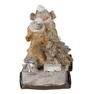 Clayre &amp; Eef   | Kerstdecoratie Beeld Honden Grijs, Beige, Wit 10x6x9 cm | 6PR4637