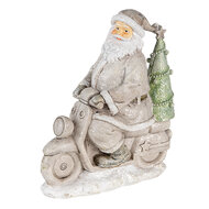 Clayre &amp; Eef   | Kerstdecoratie Beeld Kerstman Zilverkleurig 12x6x14 cm | 6PR4725