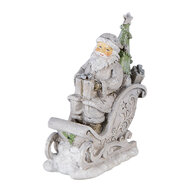 Clayre &amp; Eef   | Kerstdecoratie Beeld Kerstman Grijs 10x6x13 cm | 6PR4727