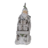 Clayre &amp; Eef   | Kerstdecoratie Beeld Kerstman Grijs 10x6x13 cm | 6PR4727