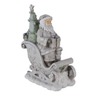 Clayre &amp; Eef   | Kerstdecoratie Beeld Kerstman Grijs 10x6x13 cm | 6PR4727