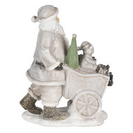 Clayre &amp; Eef   | Kerstdecoratie Beeld Kerstman Zilverkleurig 12x8x15 cm | 6PR4728