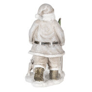 Clayre &amp; Eef   | Kerstdecoratie Beeld Kerstman Zilverkleurig 12x8x15 cm | 6PR4728